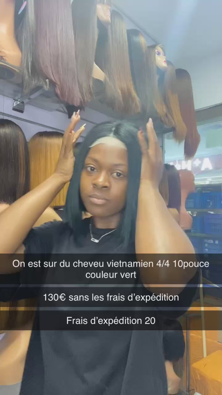 Cheveux vietnamien 10pc MARINA 4/4 vert